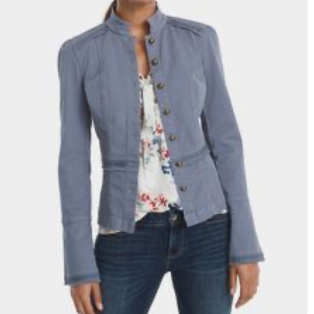 White House Black Market Blue Utility Jacket